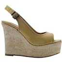 Emporio Armani Slingback Wedge in Yellow Patent Leather - Jimmy Choo