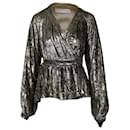 Co Metallic Velvet Wrap Blouse in Gold Polyester - Marc by Marc Jacobs