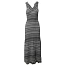 Loewe Geometric Stripe Knitted Dress in Black and White Cotton