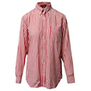 Isabel Marant Long Sleeve Buttondown Shirt in Red Print Cotton