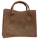 GUCCI Bamboo Hand Bag Suede Brown 002 1095 0260 auth 68147 - Gucci