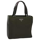 PRADA Hand Bag Nylon Leather Khaki Auth 68335 - Prada