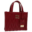 Miu Miu Materasse Hand Bag Leather 2way Red 5BA277 auth 67619S