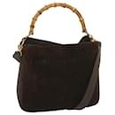 GUCCI Bamboo Hand Bag Suede 2way Brown 001 1705 1638 Auth ep3445 - Gucci