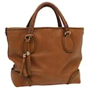 GUCCI Marrakech Hand Bag Leather Brown 257023 Auth FM3201 - Gucci