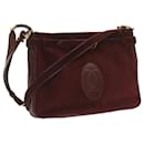 CARTIER Shoulder Bag Suede Leather Wine Red Auth 68255 - Cartier