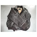 jaqueta avirex G1 vintage em couro marrom tamanho L - Autre Marque