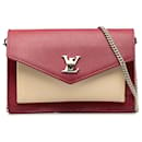 Bolsa de ombro Louis Vuitton MyLockMe com corrente Pochette vermelha