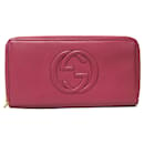 Red Gucci Soho Leather Long Wallet