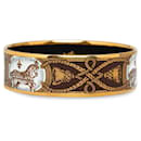 Brown Hermes Wide Enamel Bangle Costume Bracelet - Hermès