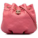Pink Chanel Small Quilted calf leather Bucket Bag