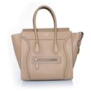 Celine, leather luggage tote in dune - Céline