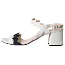Cream contrast wavy-strap heels  - size EU 38 - Prada