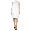 White sleeveless pleated midi dress - size UK 8 - Thom Browne