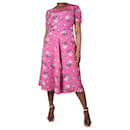 Pink short-sleeved floral printed dress - size UK 14 - Altuzarra