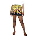 Shorts multicoloridos com estampa de chamas e bananas - tamanho UK 14 - Prada
