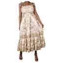 Green and pink floral printed linen dress - size UK 12 - Zimmermann