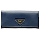 Prada Blue Saffiano Leather Flap Wallet