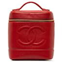 Chanel Red CC Caviar Vanity Case