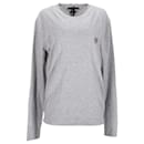 Suéter masculino Tommy Hilfiger Essential Monogram Logo em algodão cinza