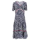 Tommy Hilfiger Womens Viscose Floral Print Maxi Dress in Navy Blue Viscose