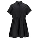 Vestido camisa feminino Tommy Hilfiger de algodão orgânico de manga curta em algodão preto