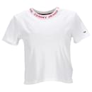 Kurzes T-Shirt aus Bio-Baumwolle mit Logo am Hals für Damen - Tommy Hilfiger