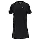Tommy Hilfiger Robe t-shirt en coton biologique avec bande à logo pour femme en coton noir
