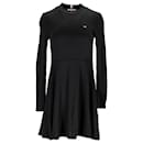 Tommy Hilfiger Womens Ribbed Fit And Flare Dress in Black Viscose