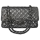Chanel Black Patent Leather Timeless Classic Double Flap Bag