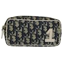 Christian Dior Trotter Canvas Pouch PVC Navy Auth 68242