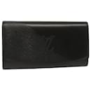 LOUIS VUITTON Opera Line Aegean Clutch Bag Leather Black M63962 LV Auth ep3633 - Louis Vuitton