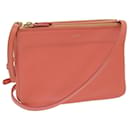 CELINE Trio Bolsa de Ombro Couro Rosa Auth 67657 - Céline