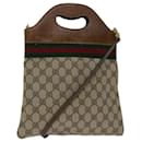 GUCCI GG Supreme Web Sherry Line Hand Bag PVC 2way Beige Red Green Auth 67652 - Gucci