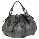 PRADA Shoulder Bag Leather Silver Auth fm3197 - Prada