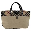 BURBERRY Blue Label Tote Bag Wool Beige Auth 67670 - Burberry