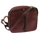 CARTIER Shoulder Bag Leather Wine Red Auth 68174 - Cartier