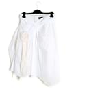 Louis Vuitton EU42 Jupe SS2007 Cotton White drapé Skirt US12