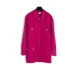 AH1994 Parka Chanel FR38 Oversize FW1994 Parka de seda rosa US8