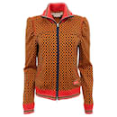 Marni Orange / Black Check Zip Up Knit Jacket - Autre Marque
