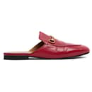 Sapatos Gucci Princetown em couro vermelho, tamanho EU39 US8.5.