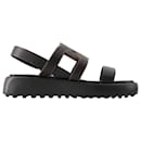 Gomma Catena Sandals - Tod's - Leather - Black