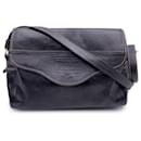 Vintage Black Leather Messenger Shoulder Bag - Gianfranco Ferré