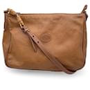 Vintage Beige Embossed Leather Shoulder Bag with Bamboo - Gucci