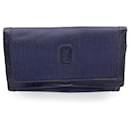 Vintage Blue Canvas and Leather Wallet Coin Purse - Yves Saint Laurent