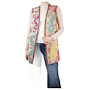 Multicoloured jacquard long vest gilet - size UK 12 - Etro