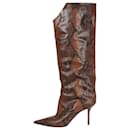 Brown knee-high snakeskin boots - size EU 37 - Jimmy Choo