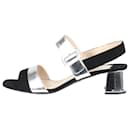 Black and silver sandal heels - size EU 37.5 - Prada