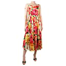 Mehrfarbiges Trägerkleid mit Blumenmuster und Knopfleiste vorne – Größe UK 10 - Dolce & Gabbana