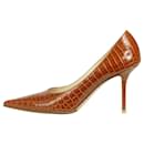 Sapatos marrons com relevo de crocodilo - tamanho UE 37 - Jimmy Choo